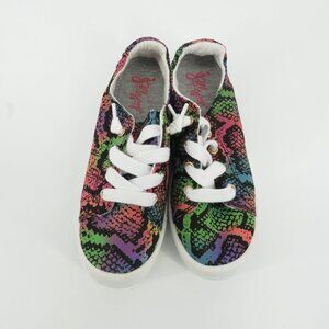 Jellypop Womens Rainbow Snake Print Sneakers Lace-Up 6.5 NEW $39